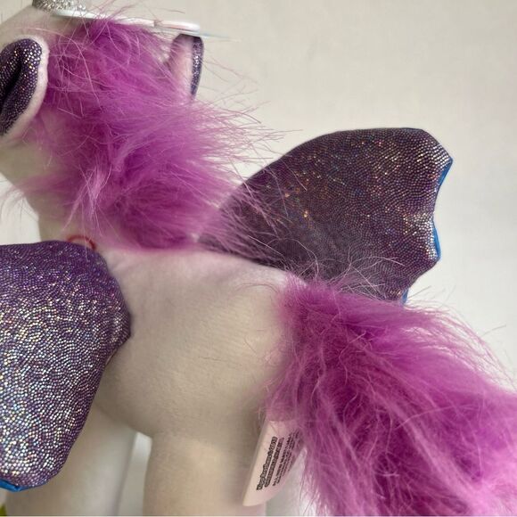 NWT White Magical Unicorn Pony With Rainbow Wings Purple Hair - Picture 7 of 12